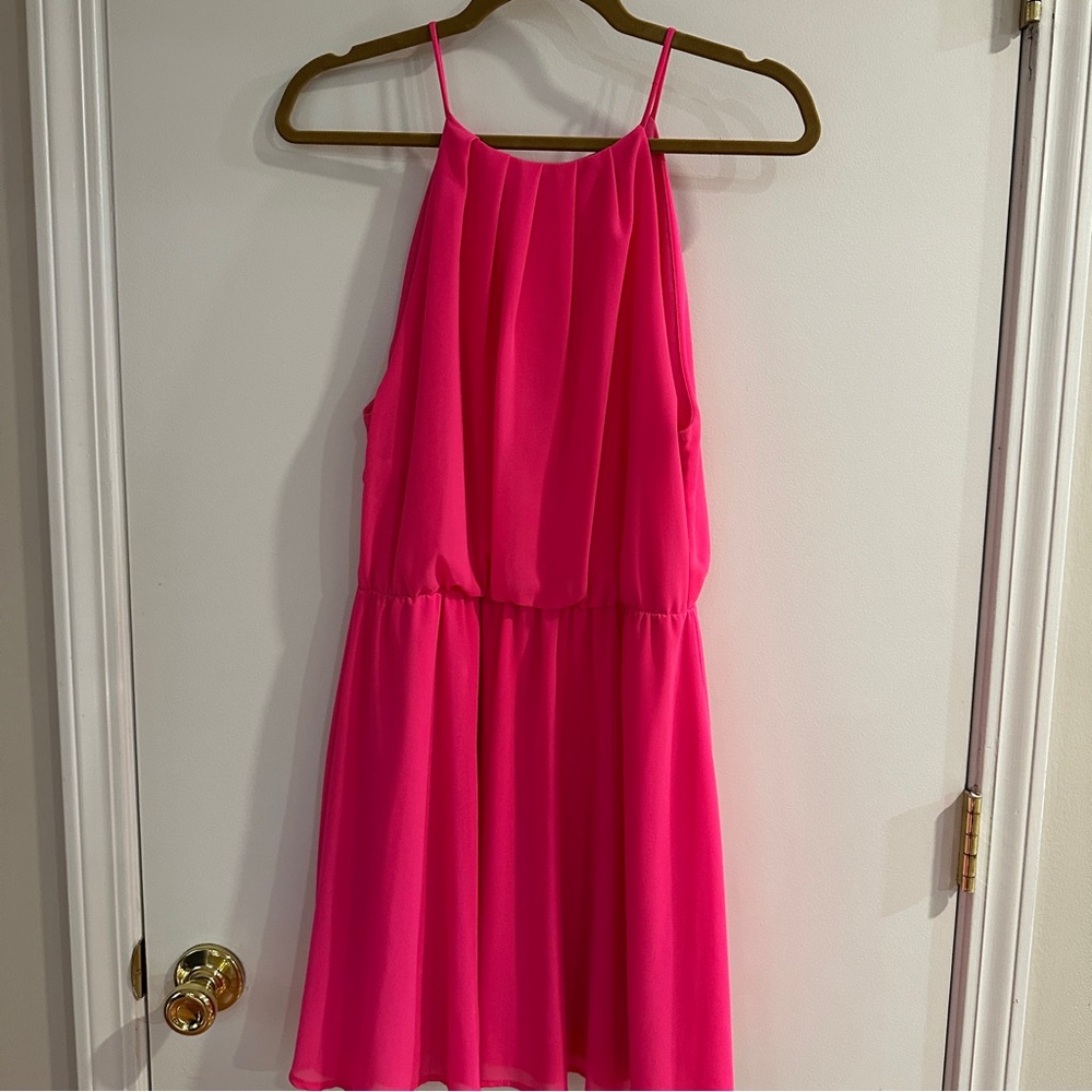 Love Culture pink flowy dress w/back cutout